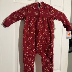 NWT Carter's Maroon Floral Kids Romper